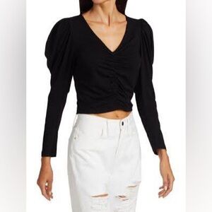 FRAME LIKE NEW AGNES RUCHED TOP, SZ SMALL